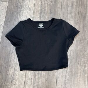 Frankie's Bikinis Sleek Black Crop Top